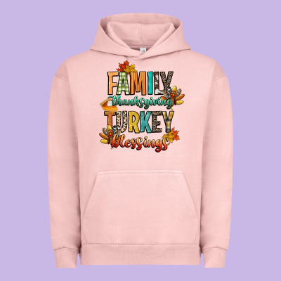 Family Thanksgiving Turkey Blessing Urban Hoodie Designed By Cowgirlartshop