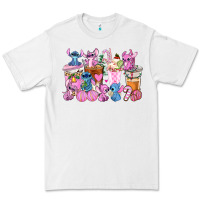 White stitch and lilo pink christmas coffee cups Premium Tee - AdoDesignShop