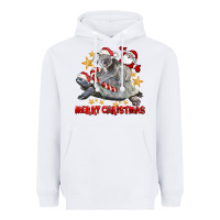 White Merry Christmas Tortoise And Koala Heavyweight Hoodie - LillyAllenDesigns