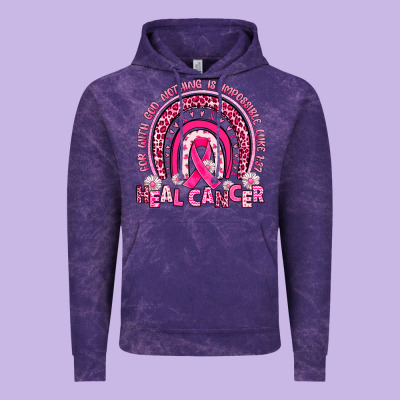 Heal Cancer Rainbow Vintage Hoodie Designed By Jahusdesignshop