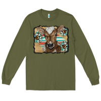 Army Green western wreath baby calf Long Sleeve Tee - BarkalooDesign