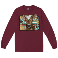Burgundy western wreath baby calf Long Sleeve Tee - BarkalooDesign