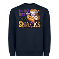 Navy i'm just here for the snacks baseball purple and g Heavyweight Sweatshirt - Jasminsmagicworld
