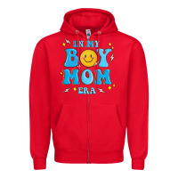 Red in my boy mom era Zipper Hoodie - MaliasSmallBusiness