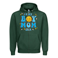 Sports Green in my boy mom era Zipper Hoodie - MaliasSmallBusiness