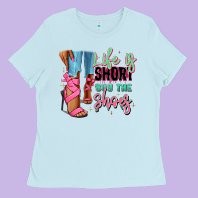 Ladies Tee Afro heels