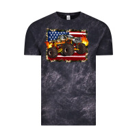 Cloud Black american flag monster truck Vintage Tee - Artiststas