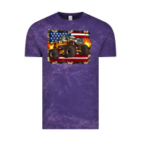 Cloud Purple american flag monster truck Vintage Tee - Artiststas