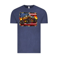 Vintage Denim american flag monster truck Vintage Tee - Artiststas