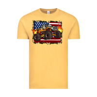 Vintage Mustard american flag monster truck Vintage Tee - Artiststas