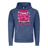 Vintage Denim breast cancer no one fights alone truck football Vintage Hoodie - JahusDesignShop
