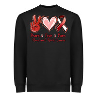 Black peace love cure head and neck cancer Heavyweight Sweatshirt - Jasminsmagicworld