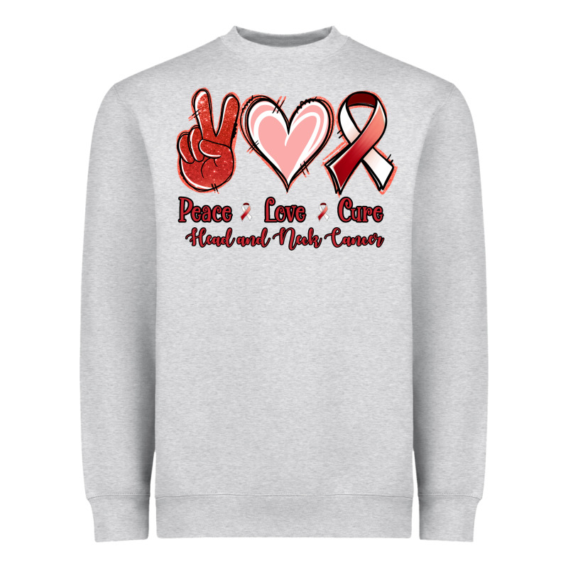 Peace Love Cure Head And Neck Cancer Heavyweight Sweatshirt by Jasminsmagicworld | Teevron