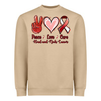 Mushroom peace love cure head and neck cancer Heavyweight Sweatshirt - Jasminsmagicworld