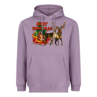 Lavender merry christmas two deers Heavyweight Hoodie - LillyAllenDesigns
