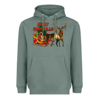 Sage merry christmas two deers Heavyweight Hoodie - LillyAllenDesigns