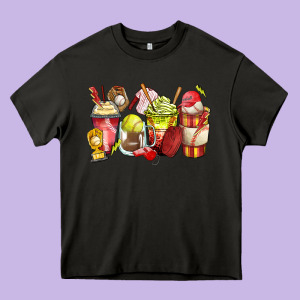 Baseball And Softball Coffee Cups Heavy Core Tee Designed By Zillion Design Studio