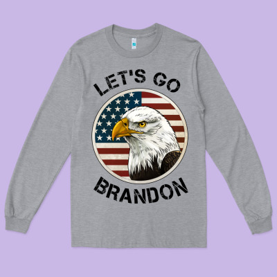 Lets Go Brandon American Bald Eagle Long Sleeve Tee Designed By Jasminsmagicworld