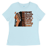 Baby Blue Melanin many shades of brown afro woman Ladies Tee - RanaPortraitStore