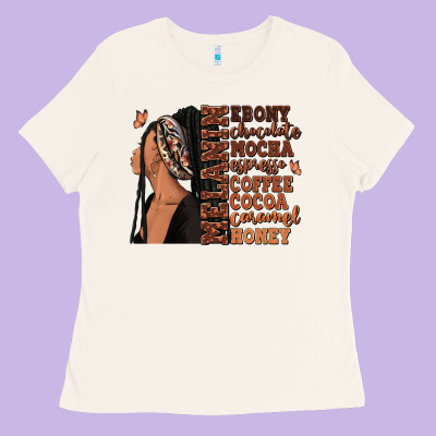 Ladies Tee Melanin many shades of brown afro woman