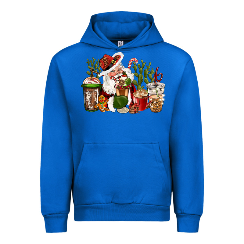 Western Santa Cowboy Coffe Cups Christmas Urban Hoodie by CowGirlArtShop | Teevron