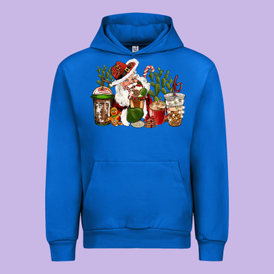 Western Santa Cowboy Coffe Cups Christmas Urban Hoodie Designed By Cowgirlartshop