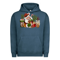 Pigment Midnight Navy western santa cowboy coffe cups christmas Urban Hoodie - CowGirlArtShop