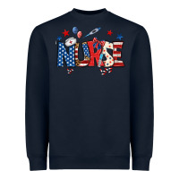 Navy american nurse Heavyweight Sweatshirt - BundleAndBundleShop