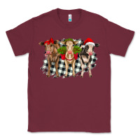 Burgundy Christmas heifers front view Classic Tee - RanaPortraitStore