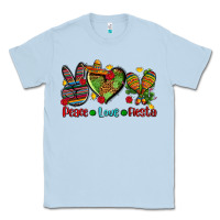 Dusty Blue peace love fiesta ado Classic Tee - AdoDesignShop