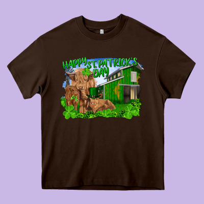 Heavy Core Tee Happy st. patrick's day cattle and calfs