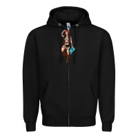 Black western cowgirl Zipper Hoodie - NancyCooperArtShop