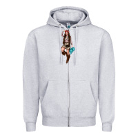 Heather Grey western cowgirl Zipper Hoodie - NancyCooperArtShop
