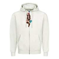 Oatmeal Heather western cowgirl Zipper Hoodie - NancyCooperArtShop