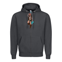 Smoke western cowgirl Zipper Hoodie - NancyCooperArtShop
