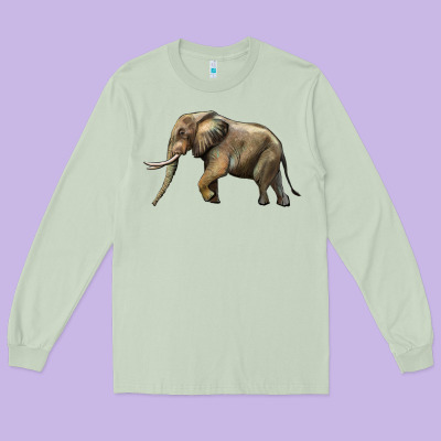 Elephant Long Sleeve Tee Designed By Lillyallendesigns