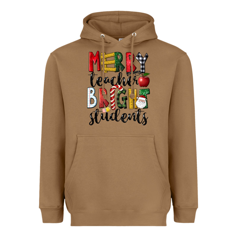 Merry Teacher Bright Students Christmas Heavyweight Hoodie by LillyAllenDesigns | Teevron