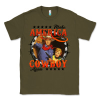 Army Green make america cowboy again Classic Tee - AdoDesignShop