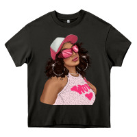 Asphalt pink sunglasses afro black girl Heavy Core Tee - texasbilliewilder