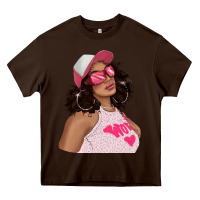 Chocolate Brown pink sunglasses afro black girl Heavy Core Tee - texasbilliewilder