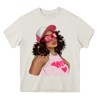 Cream pink sunglasses afro black girl Heavy Core Tee - texasbilliewilder