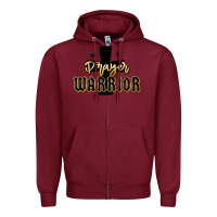 Burgundy christian prayer warrior Zipper Hoodie - MaliasSmallBusiness