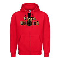 Red christian prayer warrior Zipper Hoodie - MaliasSmallBusiness