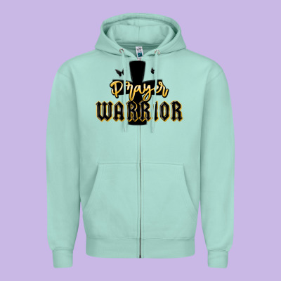 Christian Prayer Warrior Zipper Hoodie Designed By Maliassmallbusiness