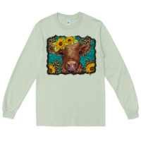 Matcha western leopard buffalo plaid baby highland cow Long Sleeve Tee - BarkalooDesign