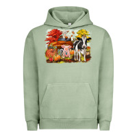 Pigment Oil Green fall farm animals Urban Hoodie - CowGirlArtShop