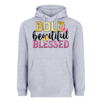 Heather Grey bold beautiful blessed Heavyweight Hoodie - LillyAllenDesigns