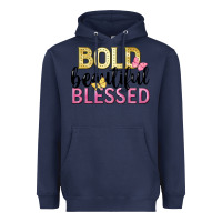 Navy bold beautiful blessed Heavyweight Hoodie - LillyAllenDesigns