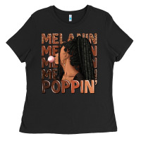 Black Melanin poppin' afro woman Ladies Tee - RanaPortraitStore