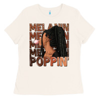 Bone Melanin poppin' afro woman Ladies Tee - RanaPortraitStore